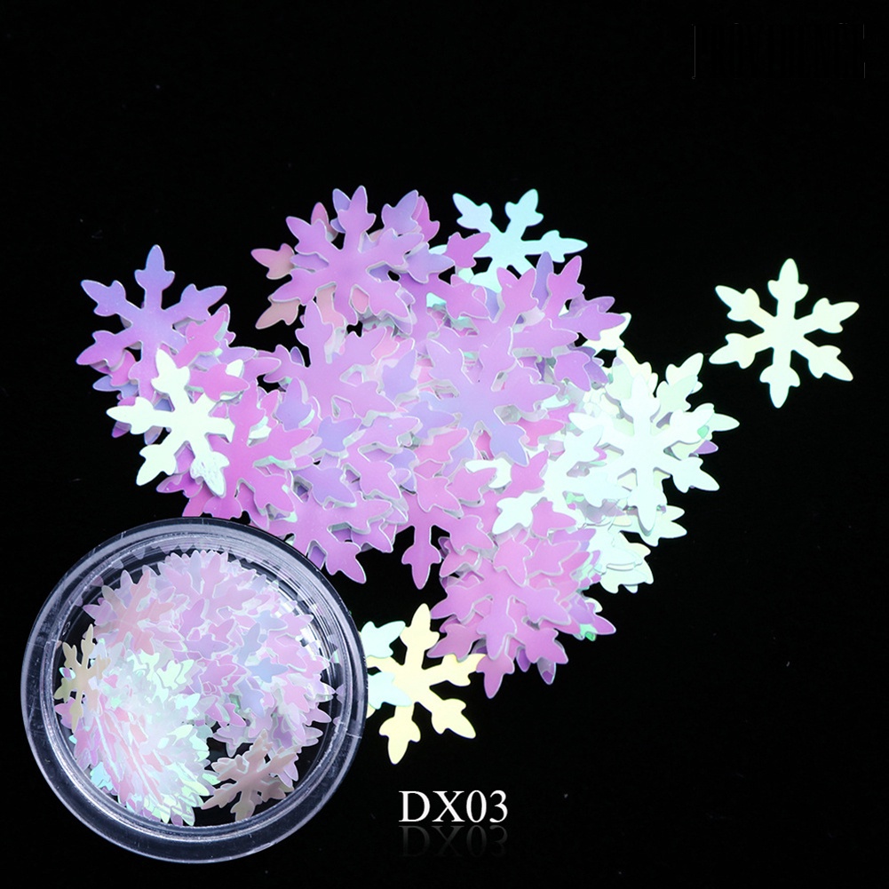 Providence 6 Boxes Christmas 3D Glitter Snowflake Sequins Nail Art Shiny Ultra-thin Flake