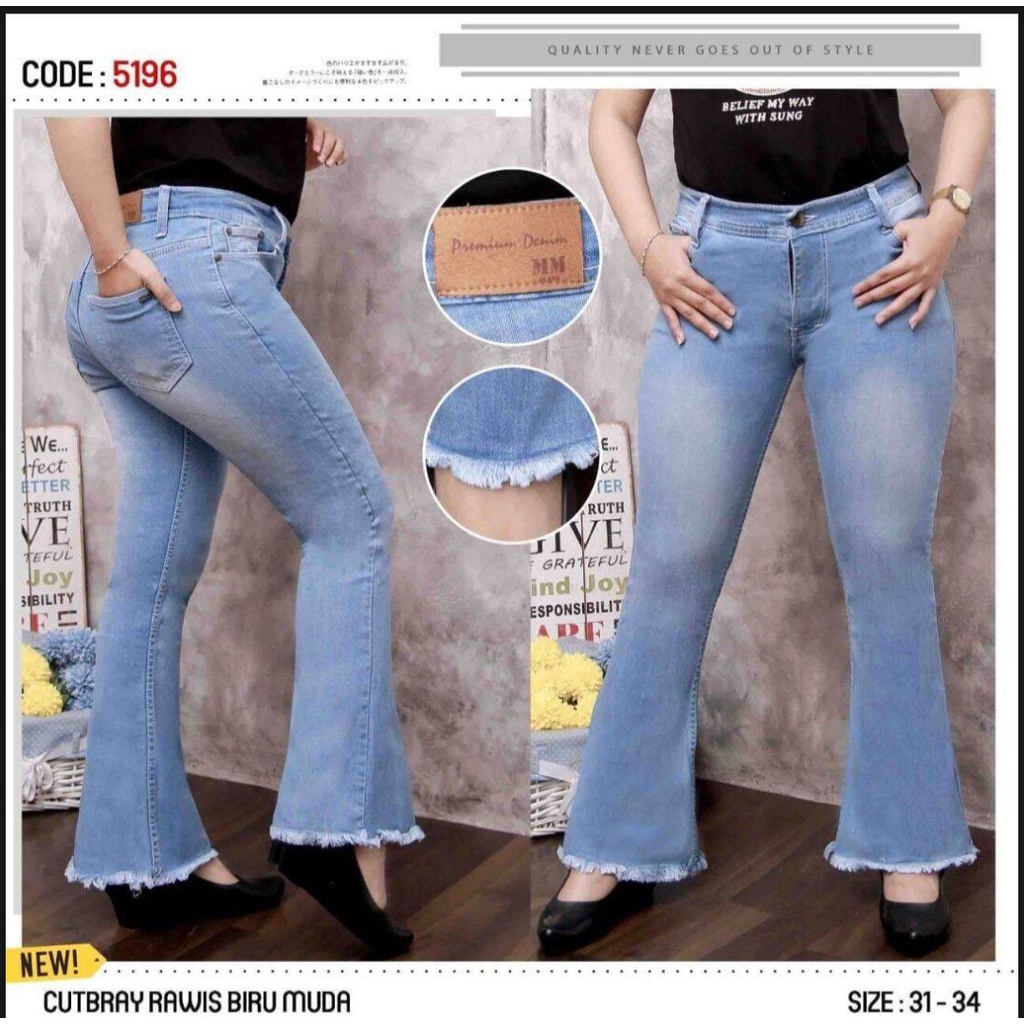 Celana jeans panjang wanita terbaru//celana cutbray wanita rawis rumbai//celana jeans wanita kekinia