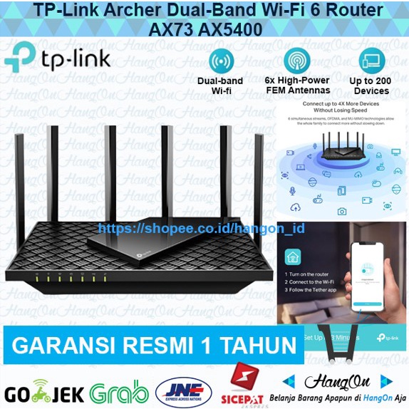 TP-Link Archer AX73 AX5400 Dual-Band Gigabit Wi-Fi 6 Router 2.4 - 5Ghz