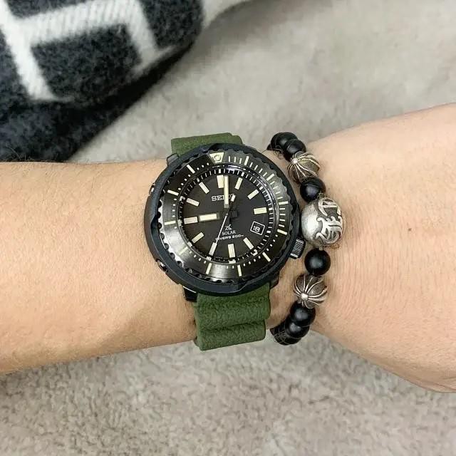 Seiko Solar SNE543P1 Tuna Street Green Strap - Jam Tangan Pria SNE543