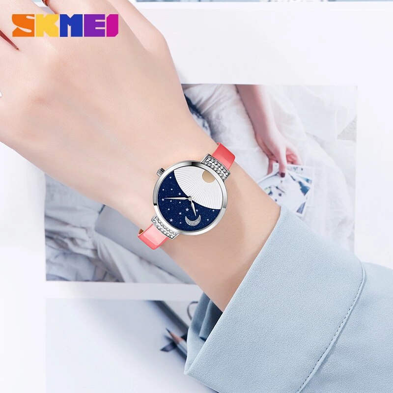 SKMEI 9279 Jam Tangan Wanita Analog Casual Quartz Tali Kulit WATCHKITE WKOS