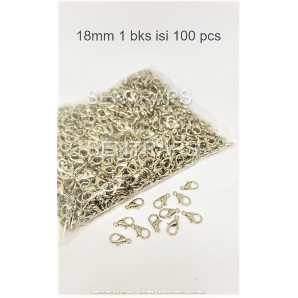 kaitan udang/konektor masker/kokot udang 18mm (100 pcs)