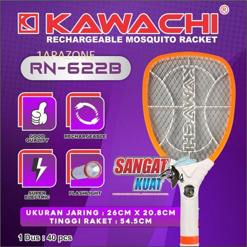 Raket Nyamuk Cas / Raket Nyamuk Recharge Dilengkapi Senter Murah Berkualitas Kawachi