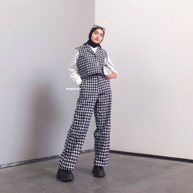 HL VEST HOUNDSTOOTH/ ONESET (REALPICT)