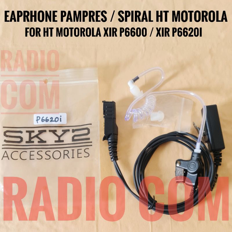 EARPHONE FBI PAMPRES HEADSET SPIRAL HT MOTOROLA XIR P6620i MURAH XIR P6620 XIR P6600 MURAH
