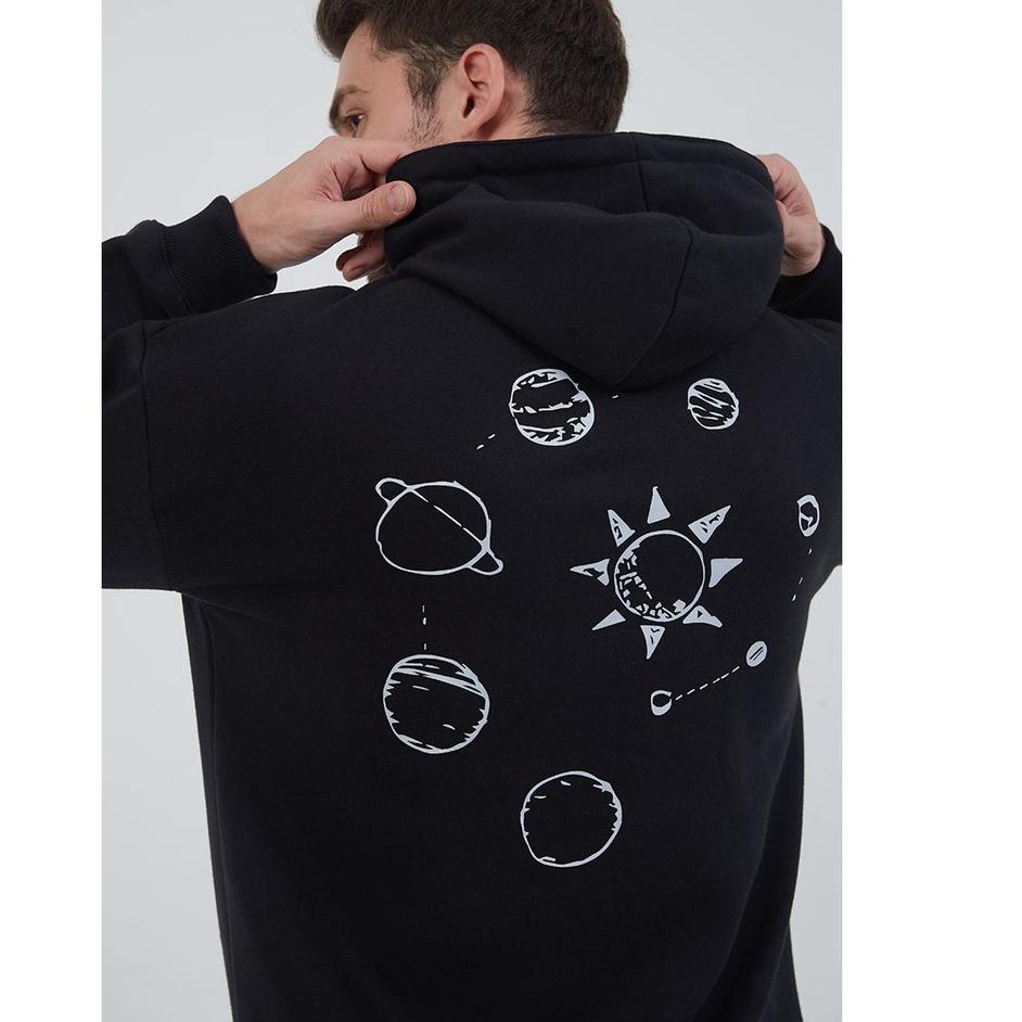 Keluaran Terbaru.. Berrybenka Street - Sweater Hoodie Pria Across the Universe Black ONE SIZE