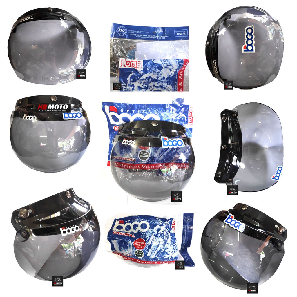 Kaca Helm BOGO ORI Visior Cembung untuk Helm Retro Bogo Cargloss JPN DLL