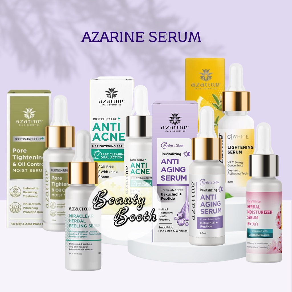 AZARINE Anti Acne Serum | Peeling Serum | Whitening | Pore Tightening | Eazy white Herbal | Vitamin C 20ml