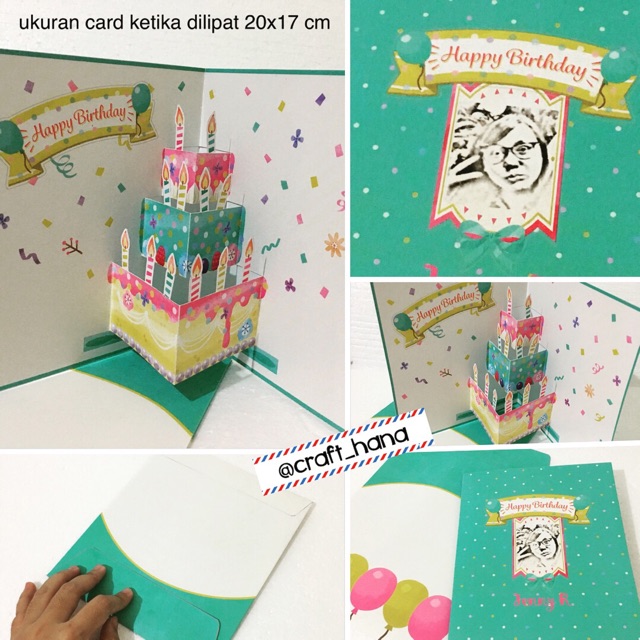 Kartu Ucapan Timbul Bentuk Kue Cake Birthday 3d Popupcard Bisa Custom Tulisan Dan Gambar Shopee Indonesia