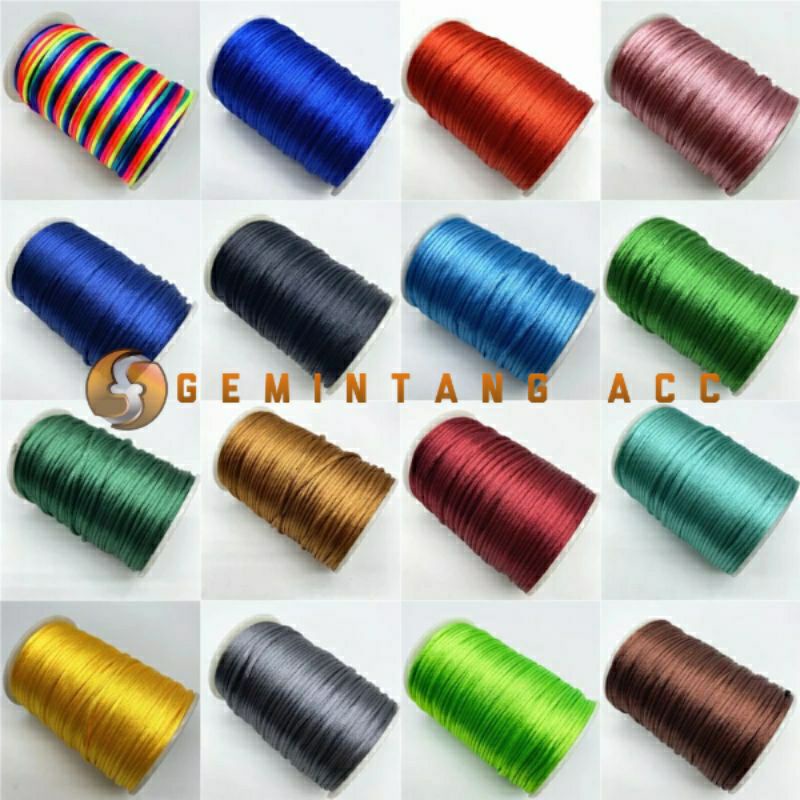 (Rol) Tali Satin Simpul Cina 1mm Bahan Craft dan Membuat Gelang Klaung