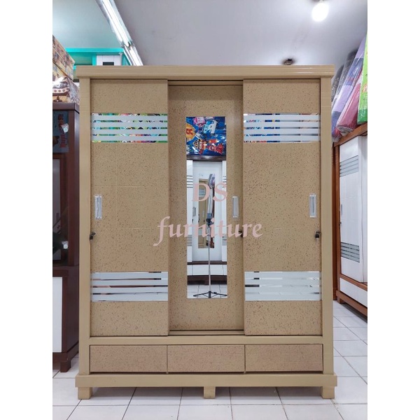 lemari baju sleding/lemari pakaian sleding/lemari baju 3pintu sleding jumbo/lemari pakaian 3pintu sl
