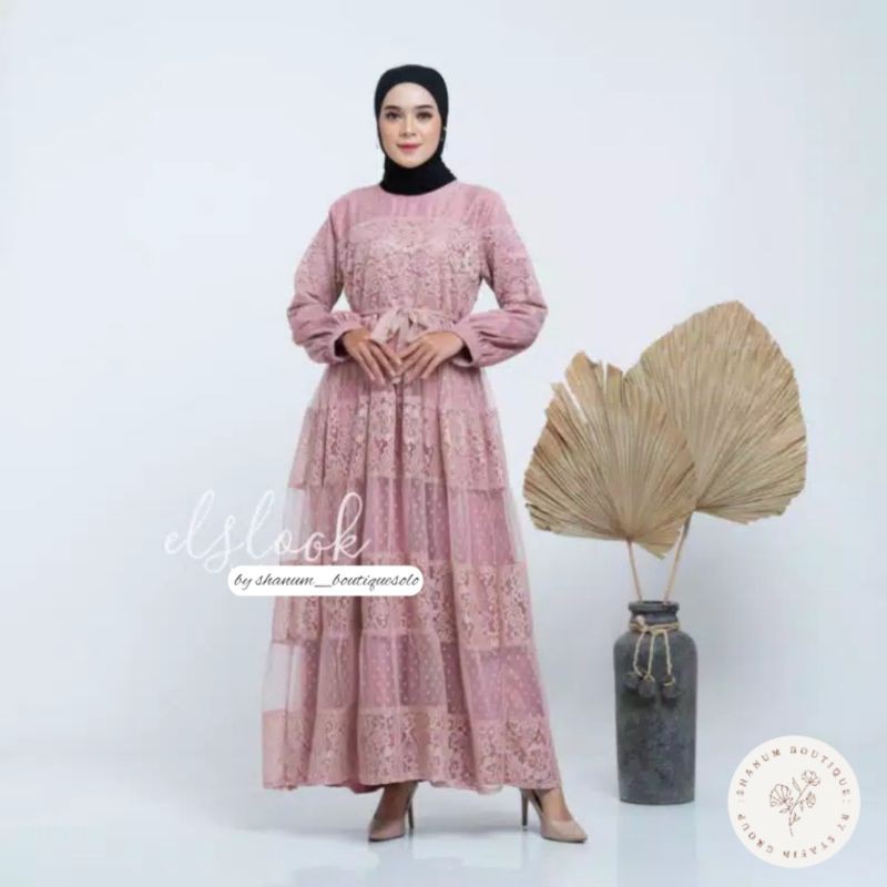 ꧁𓊈𒆜𝔢𝔩𝔦𝔷𝔦𝔞.𝔠𝔩𝔬 𒆜𓊉꧂ Gamis Brukat jumbo Terbaru 2021 Maxi Dress Model Remaja Dewasa Ibu Ibu Kekinian Le