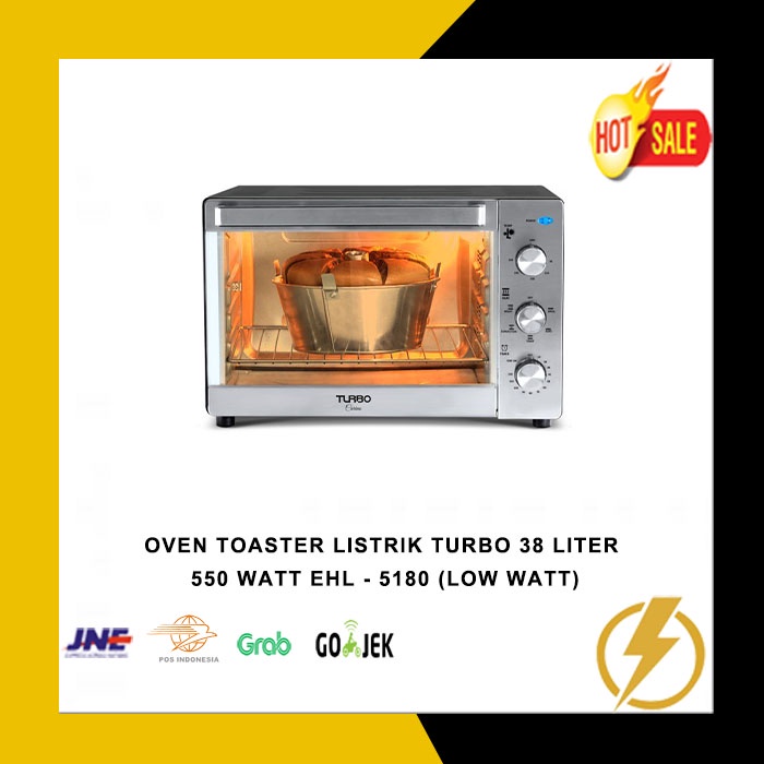 OVEN TOASTER LISTRIK TURBO 38 LITER 550 WATT EHL - 5180 (LOW WATT)