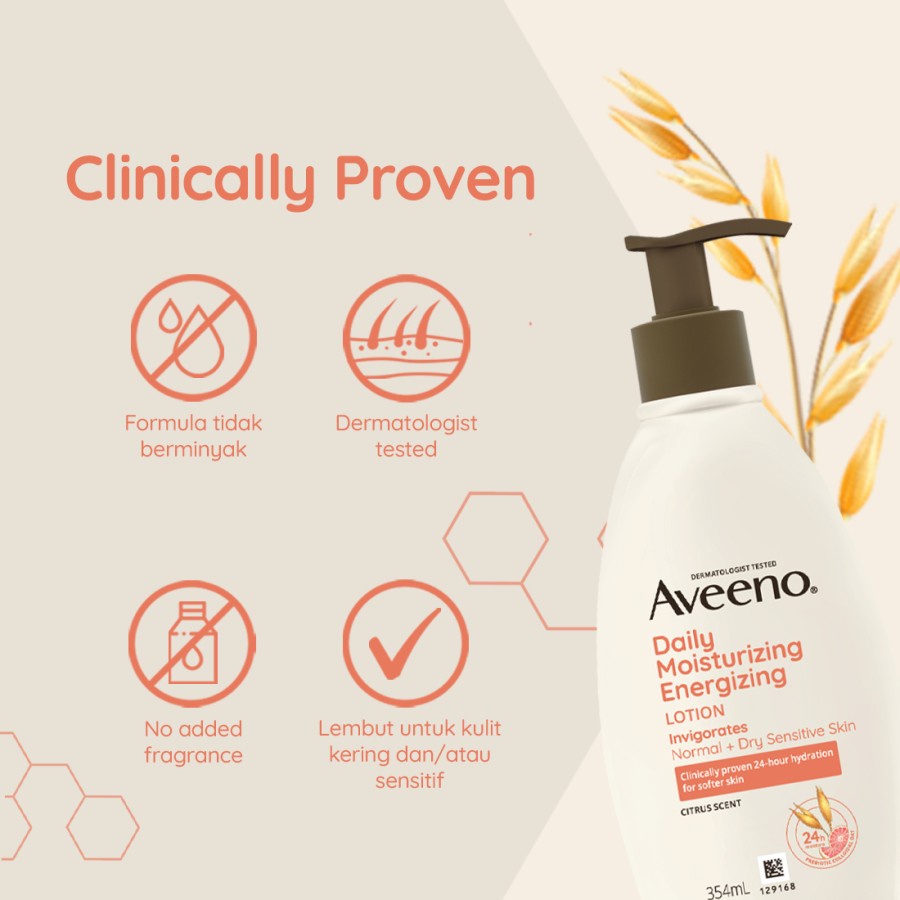 AVEENO Daily Moisturizing Energizing Lotion 354ml (Botol COKLAT)