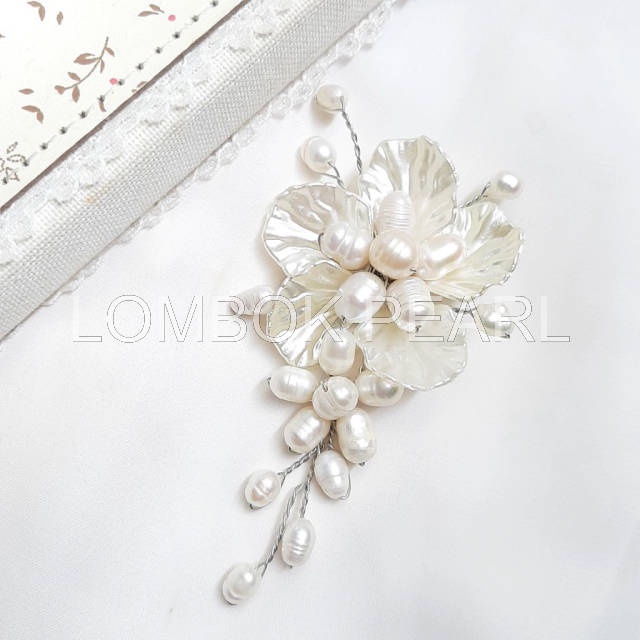 Bros Koin Kerang Mutiara Air Tawar Asli