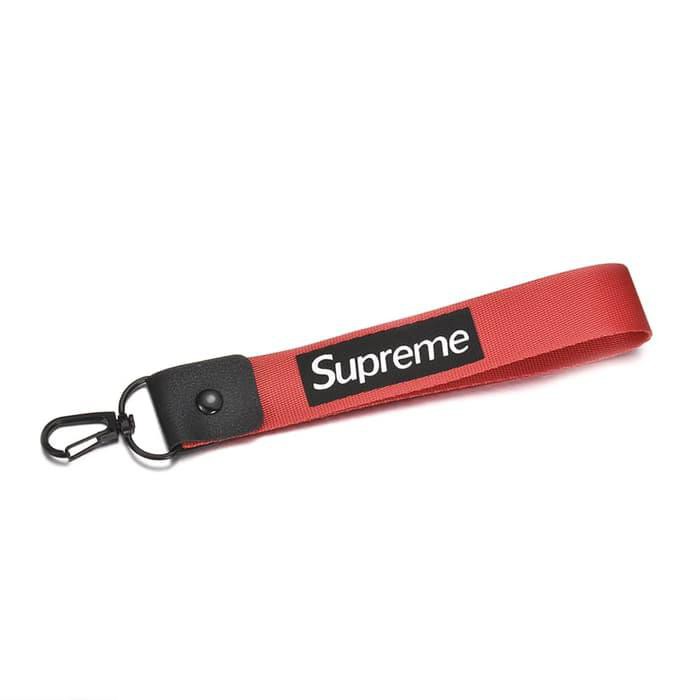 Gantungan Kunci Lanyard SUPREME Keychain Mobil Motor HP Kamera