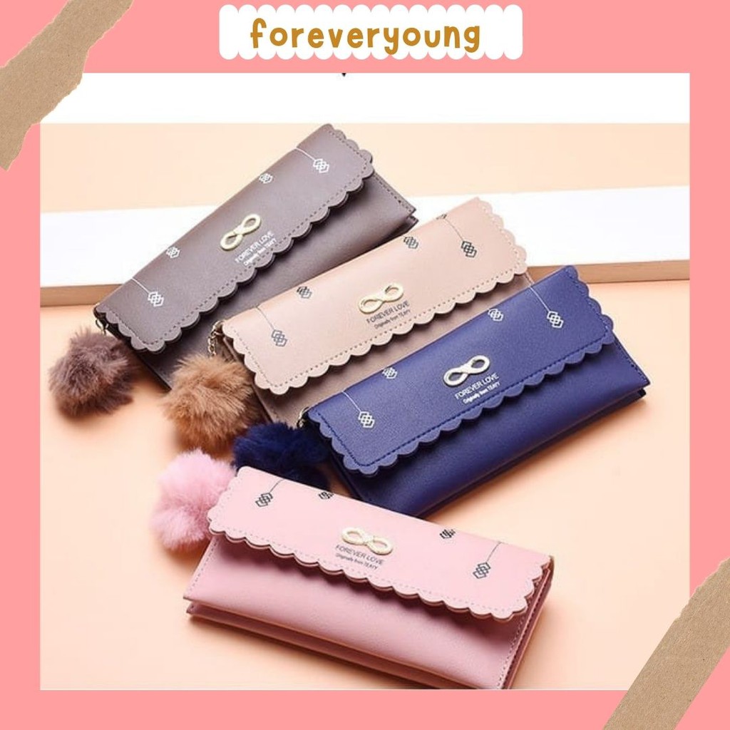 (Fy)DOMPET  LIPAT WANITA DOMPET PANJANG  KOREAN STYLE IMPORT REALPICT