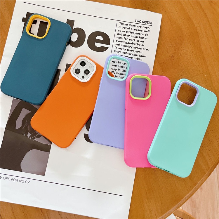 [TPC] Casing IPHONE Pop Hybrid Case Two Colors Macaron Silicon Candy Color 12 PRO MAX 13 MINI PRO PRO MAX IP051