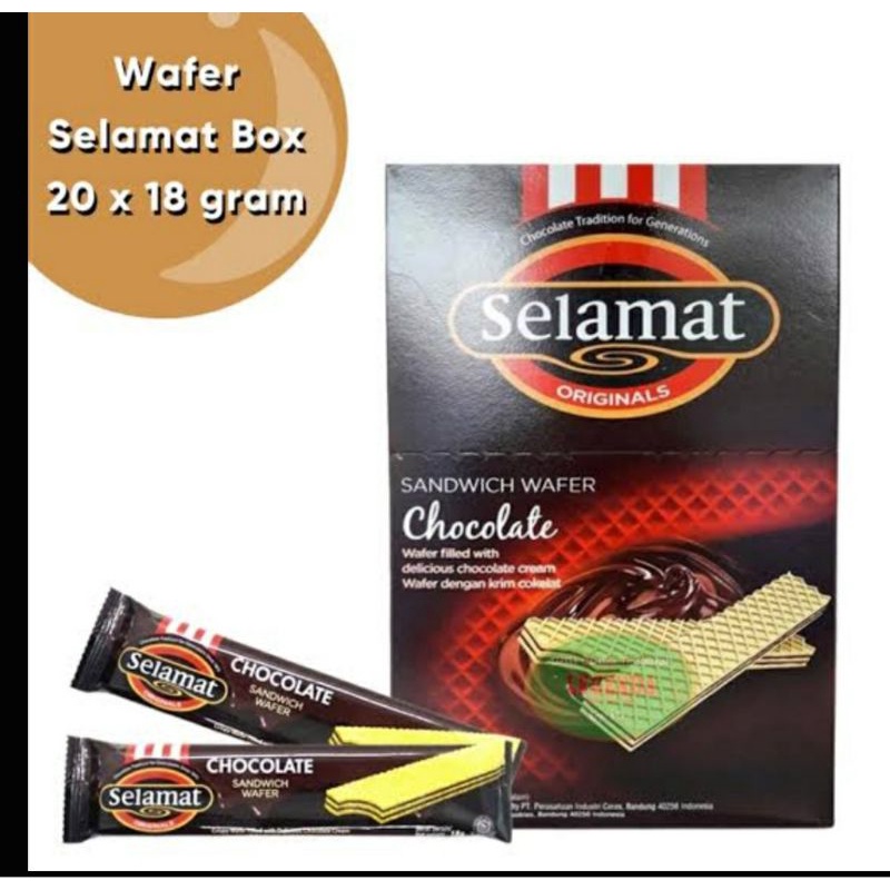 

Selamat chocolate wafer 15 gr ( 1pack isi 20)