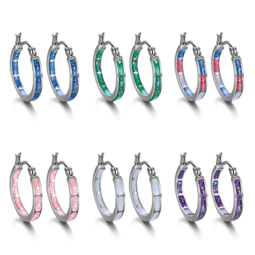 Lily Weight Loss Hoop Wanita Hot Fashion Jewellery Multicolor Alloy Gallstone Earrings