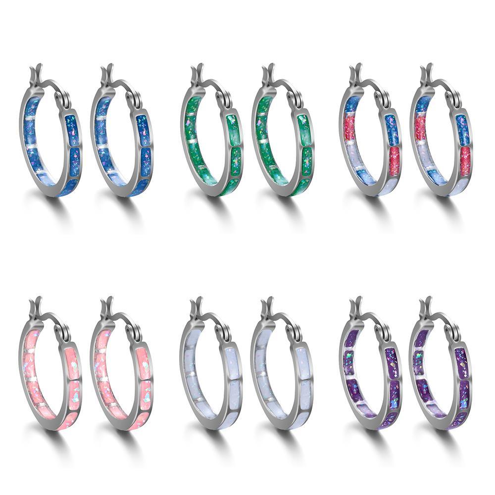 Lily Weight Loss Hoop Wanita Hot Fashion Jewellery Multicolor Alloy Gallstone Earrings