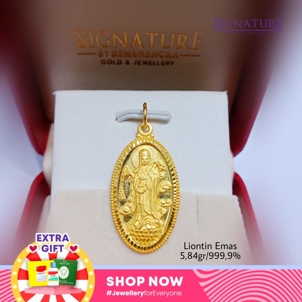 LIONTIN EMAS HONGKONG 999,9 MODEL DEWI KWAN IM.#021