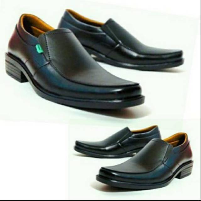 Sepatu Pantofel Kulit Swedian Hitam Pria Kickers Rempel Tali Pendek Formal Kerja Gudang Promo