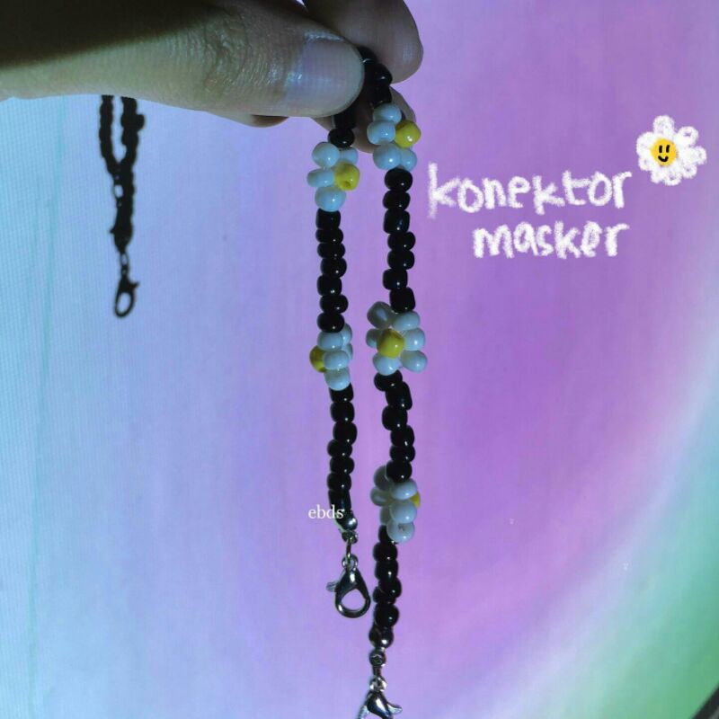 Konektor masker hijab daisy/konektor manik-manik
