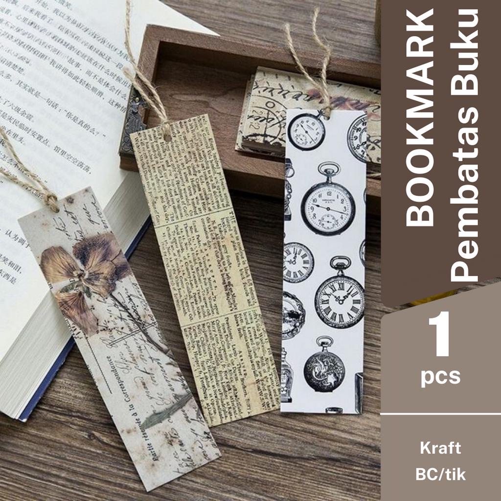 

Bookmark Vintage Motivation / Pembatas Buku Aesthetic Free Tali Rami