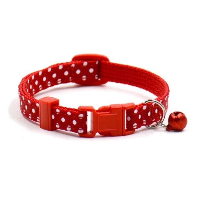 kalung anjing rantai hewan bell kucing dog collar POLKADOT