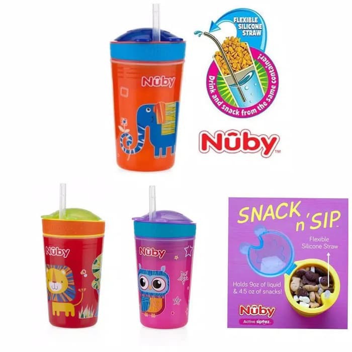 Nuby 124652 Snack N Sip With Straw Cup 12m+