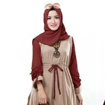 Maxi RENATA Gamis Syari Tanpa Hijab-MOCCA