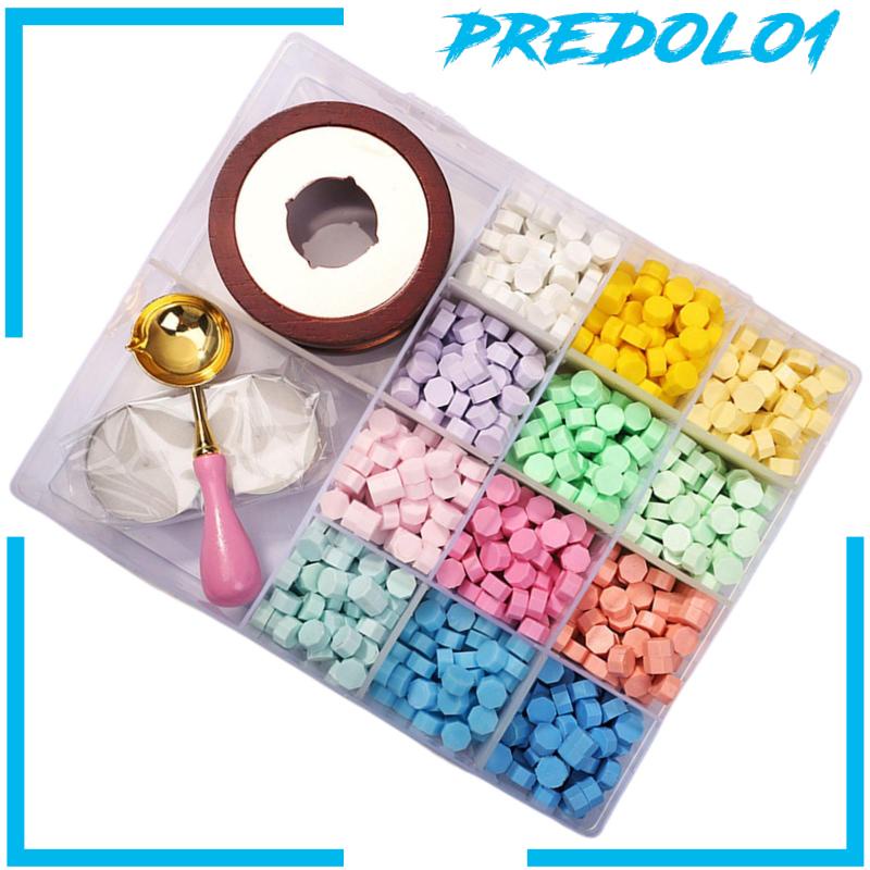 (Predolo1) 1200pcs / Set Stempel Wax + 2 Lilin Teh Untuk Kerajinan Tangan