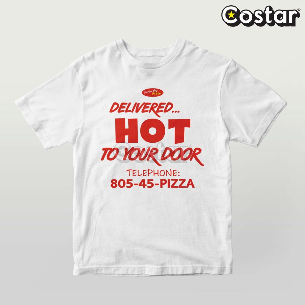 Kaos Delivery Hot To Your Door Pizza Surfer Boy