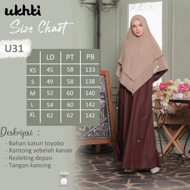 Gamis Ukhti ORI U31 gamis simple katun toyobo premium