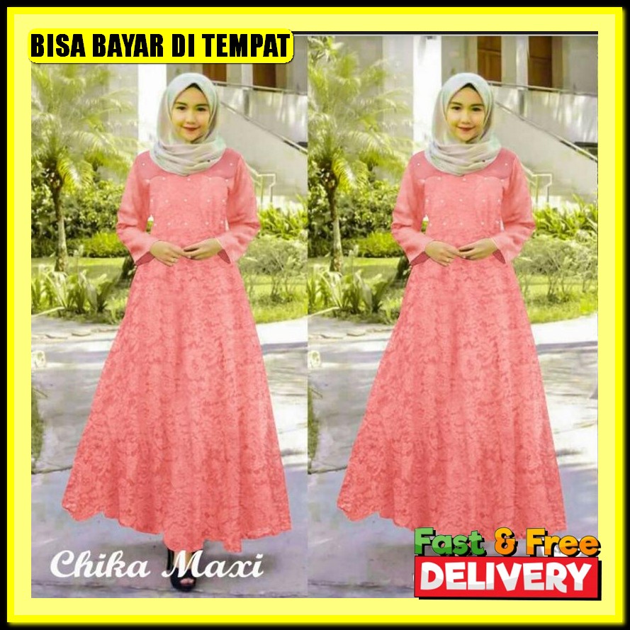 Gamis Wanita Ceruty Babydoll Marya Dress / Long Dress / Gamis Brukat / Gamis Dress / Gamis Muslim / 