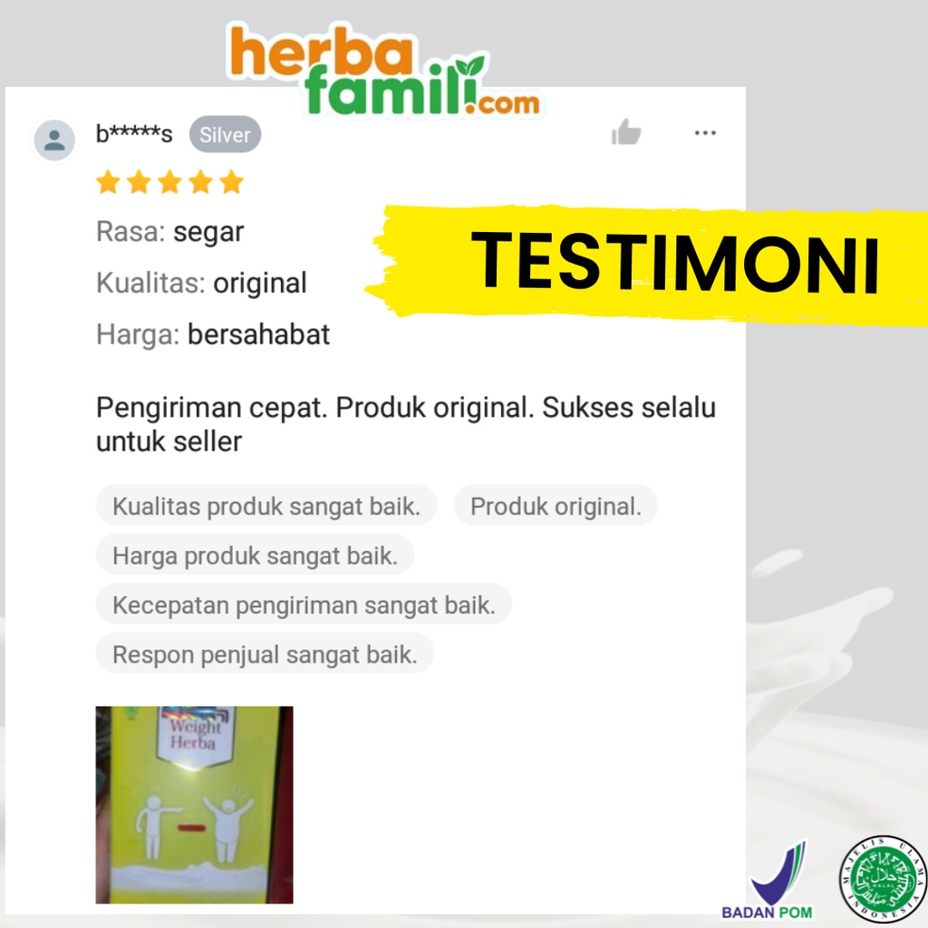 WEIGHT HERBA 100% Original Premium Susu Kambing Penambah Nafsu Makan &amp; Berat Badan | Tingkatkan Kalori Kualitas Tinggi &amp; Menambah Protein Dalam Tubuh