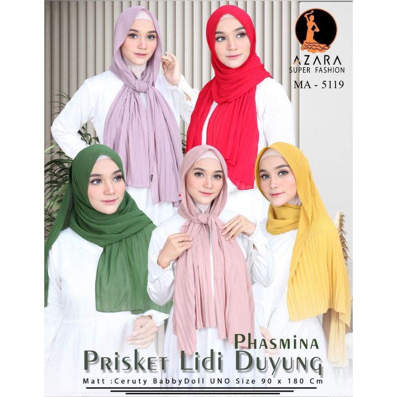 PASHMINA AZARA PLISKET / MODEL DUYUNG /CERUTY UNO