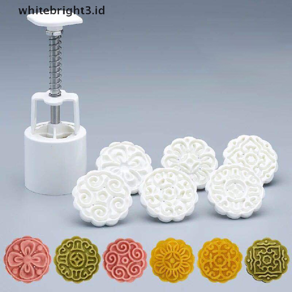 (whitebright3.id) 6pcs / set Cetakan Kue Bulan Bentuk Bunga