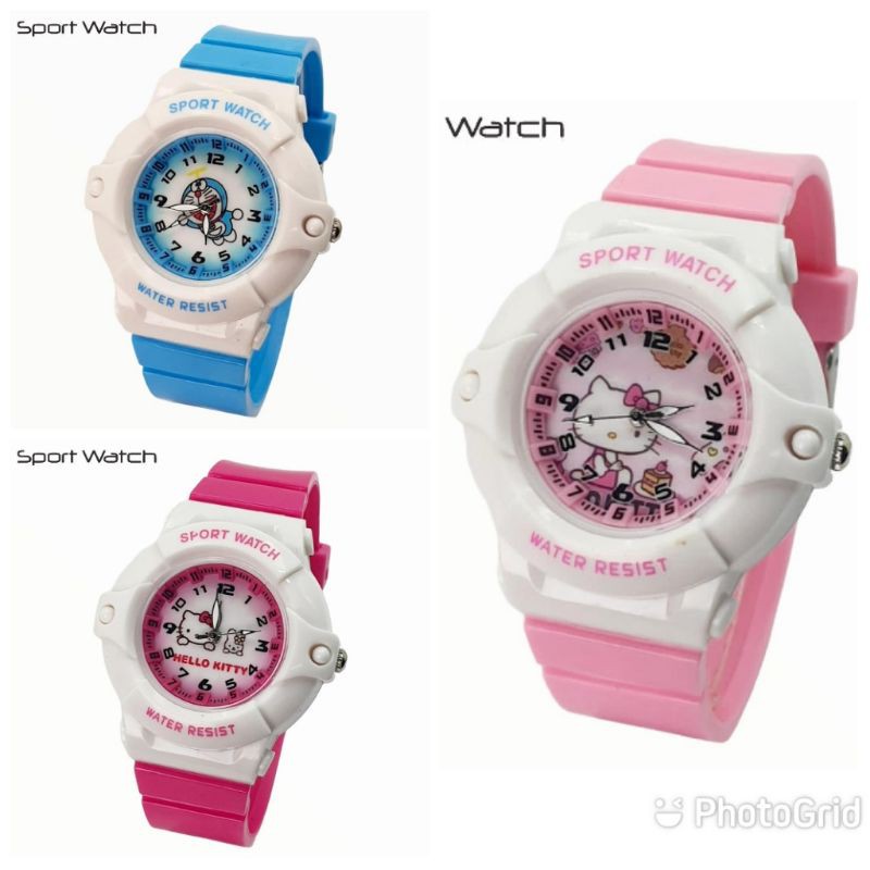 JAM TANGAN ANAK ANAK KARAKTER HELLO KITTY DORAEMON