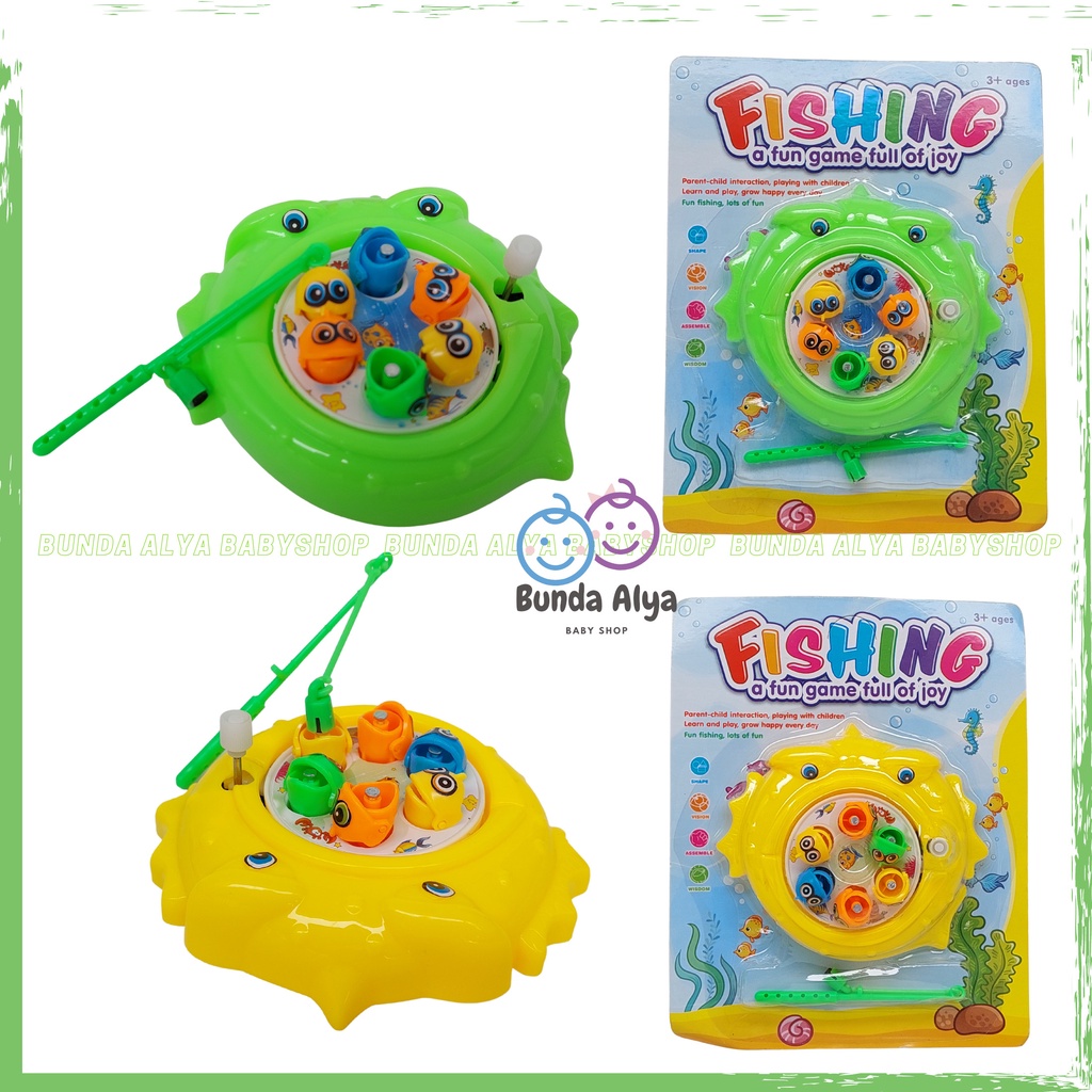 Mainan Edukasi Anak Pancingan Ikan Kolam Putar Fun Magnetic Fishing Game Mainan Pancing Mainan Anak Magic Fishing - Mainan Pancingan