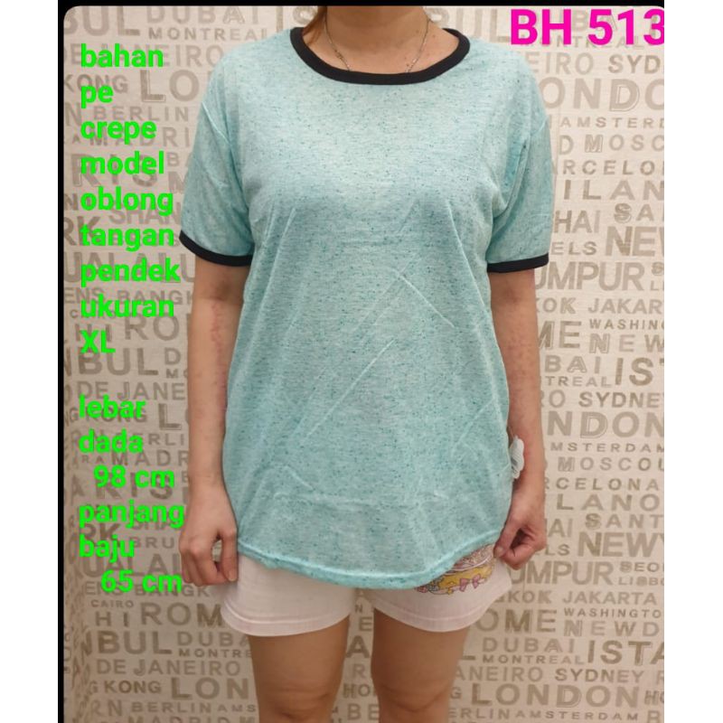 Bahan katun bh 513a yersi  XXL tangan 3/4 polosan