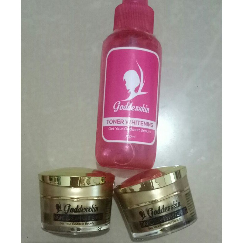 athena cream whitening series by goddesskin/cream/krim wajah/toner/daycream/nightcream preloved