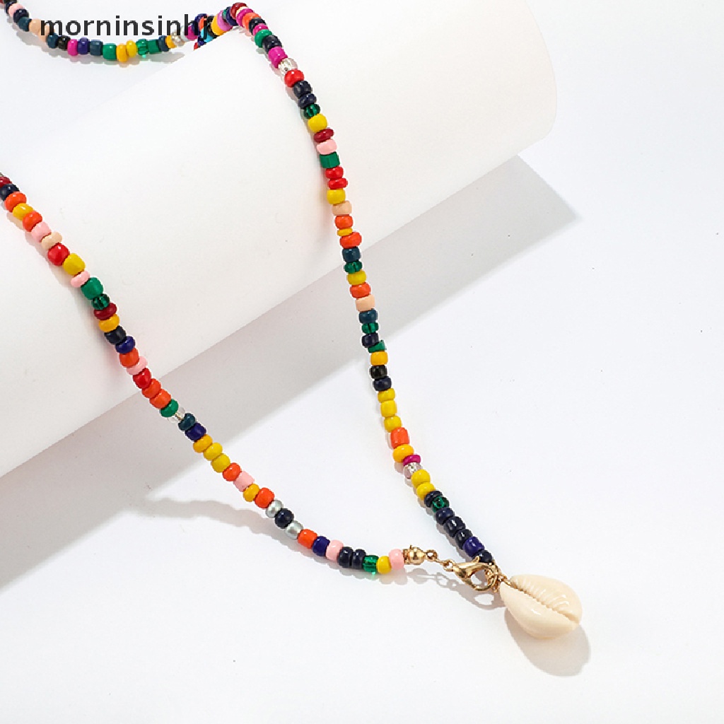 Mor Kalung Choker Multilayer Gaya Boho Dengan Manikmanik Kerang Untuk Wanita