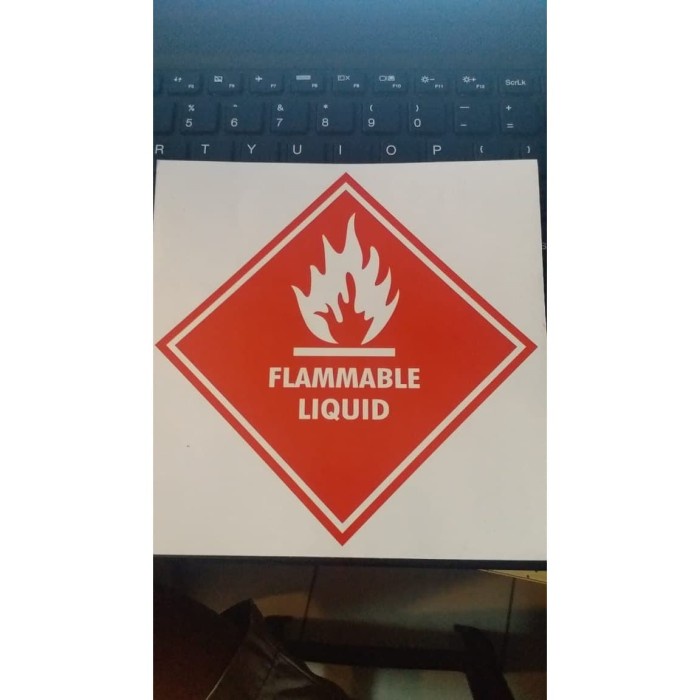 

SIGN LABEL STICKER FLAMMABLE LIQUID DIM 15X15 STIKER RAMBU K3