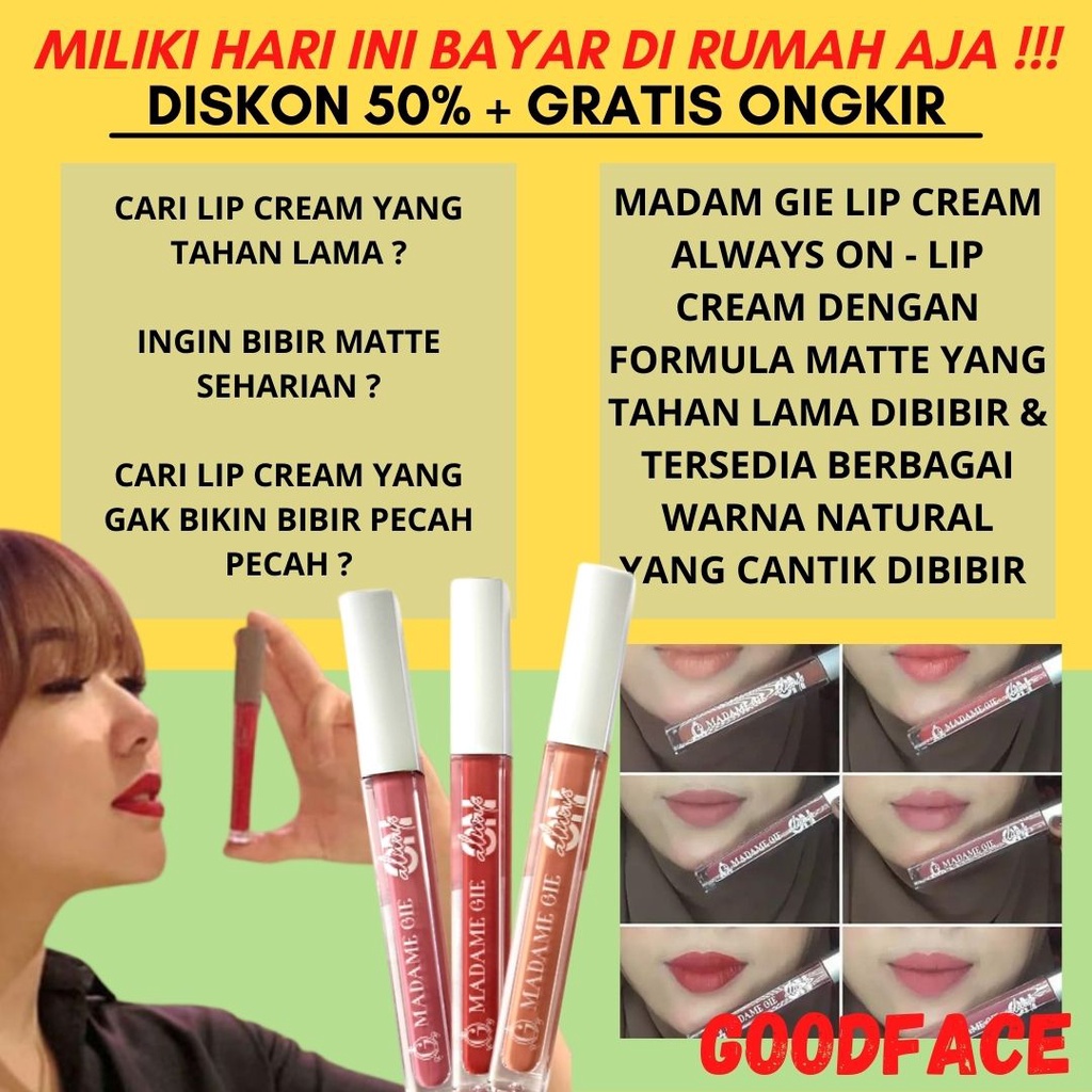 LIP CREAM ALWAYS ON MADAME LIPKRIM MADAME GIE ALWAYS ON LIP CREAM ORIGINAL