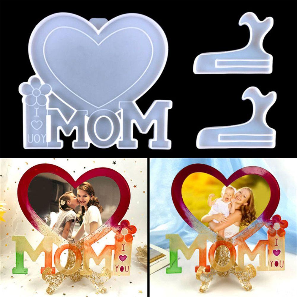 Cetakan Bingkai Foto Nanas New MOM Letter Silicone Mold Cetakan Hari Ibu