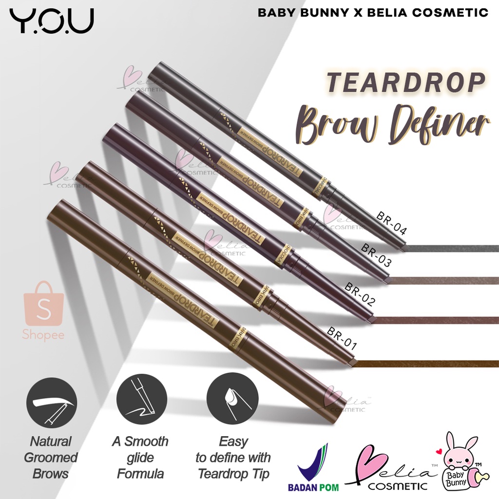 ❤ BELIA ❤ YOU Teardrop Brow Definer | Eyebrow | Pensil Alis | Waterproof | Long Lasting BPOM