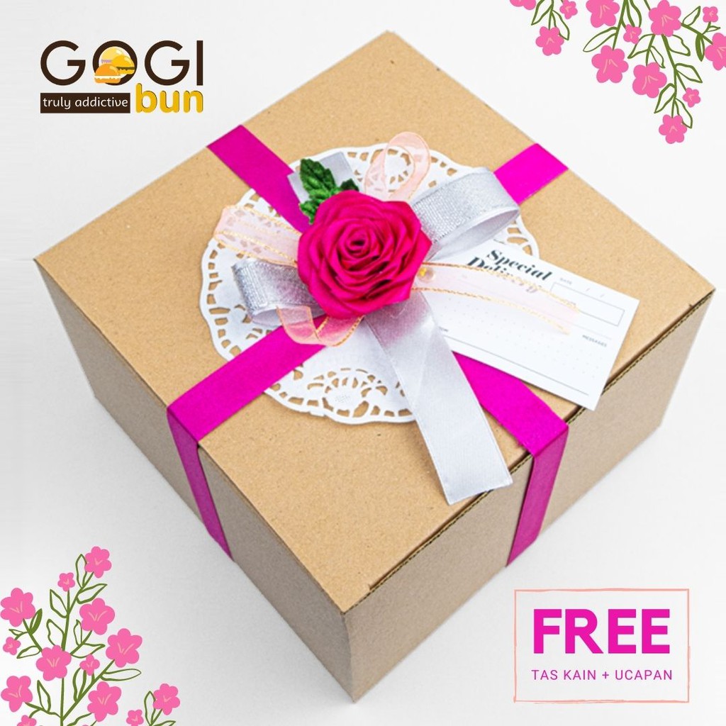 

Gift Hampers ROTI BUN ISI 6 PCS Parcel Makanan Kado Ulang Tahun Kado Gift Makanan Bingkisan Kado