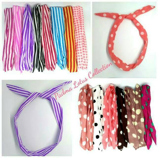 Bando Kawat pilih motif Bando Kelinci Bandana kawat